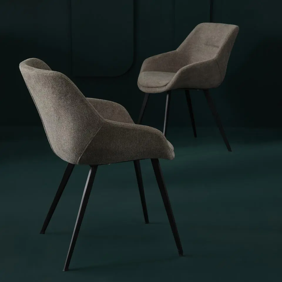 Signature - COLOMBE Set van 2 fauteuils - Beige - 58x64x79 cm