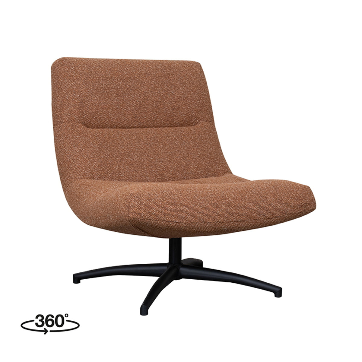 LABEL51 Fauteuil Calix - Oranje Bouclé - Draaibaar
