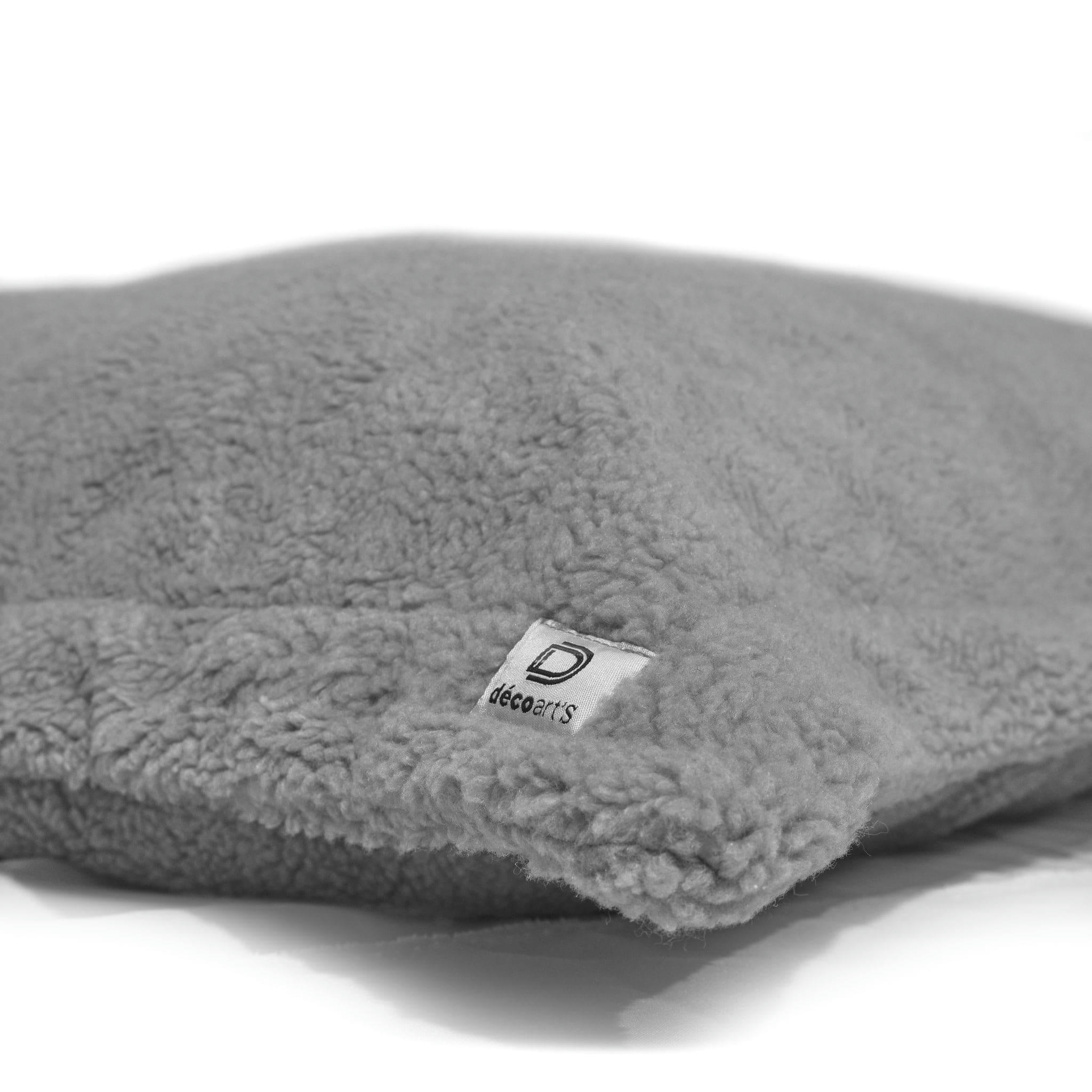 - Pouf Intérieur XXL Housse Sherpa (Effet Mouton) gris
