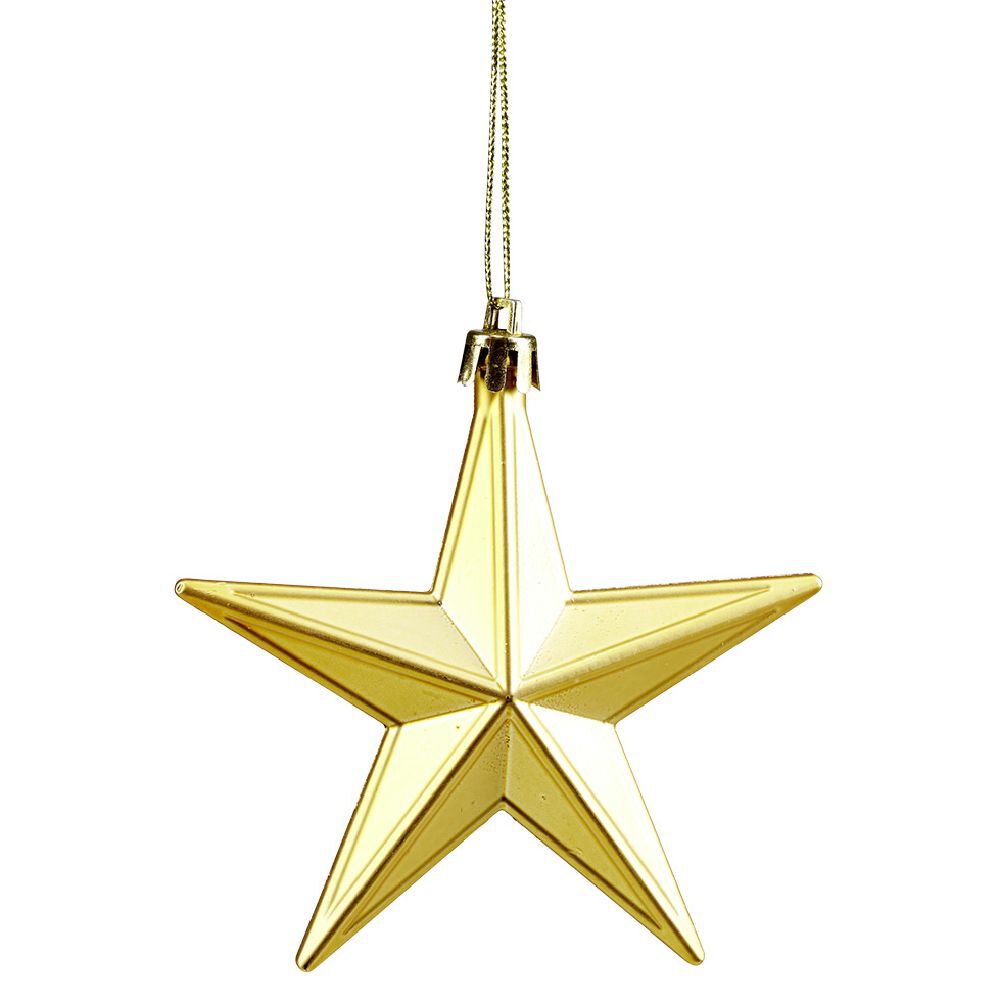 Suspension de No&euml;l étoile dorée H9 cm x6