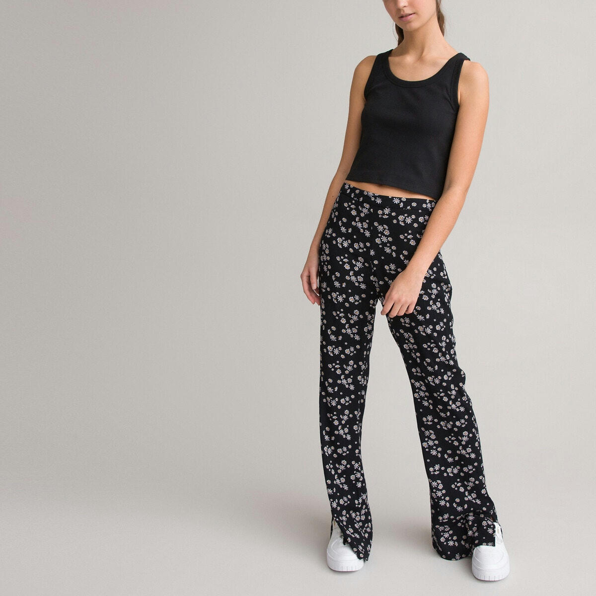 Pantalon large et fluide, imprimé fleurs