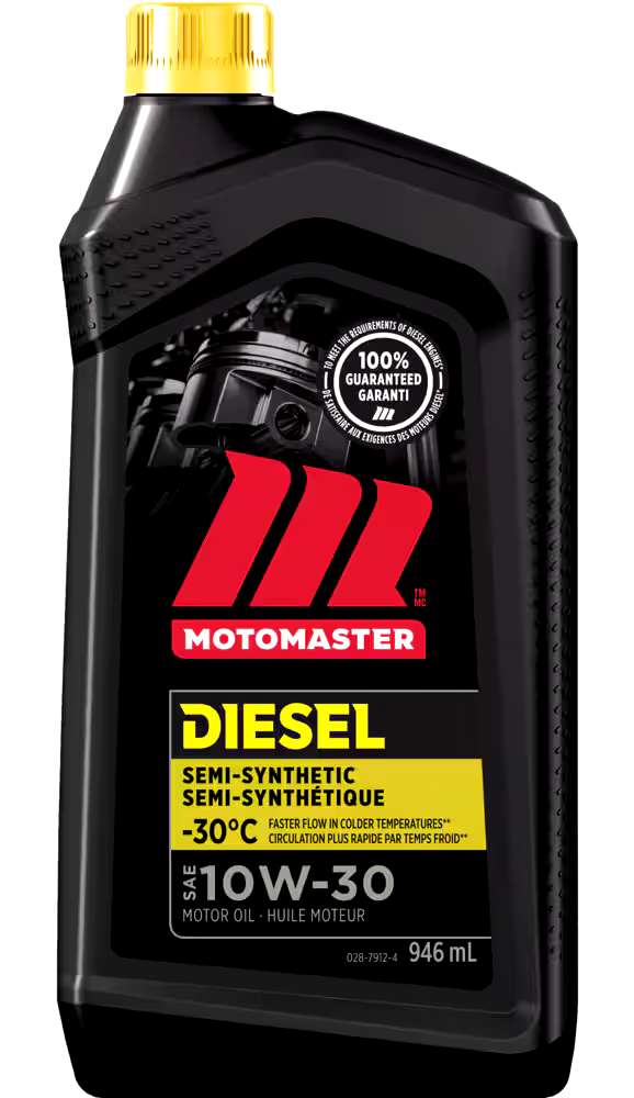 MotoMaster 10W30 Synthetic-Blend Diesel Engine/Motor Oil, Assorted Size