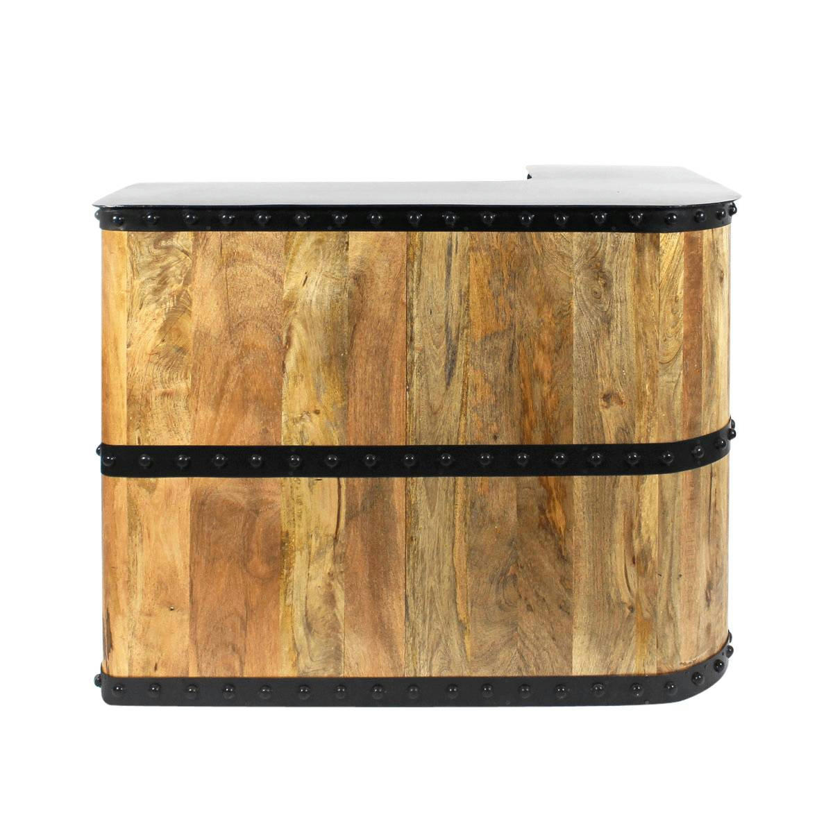 NEW YORK - Meuble bar en bois noir 140 cm