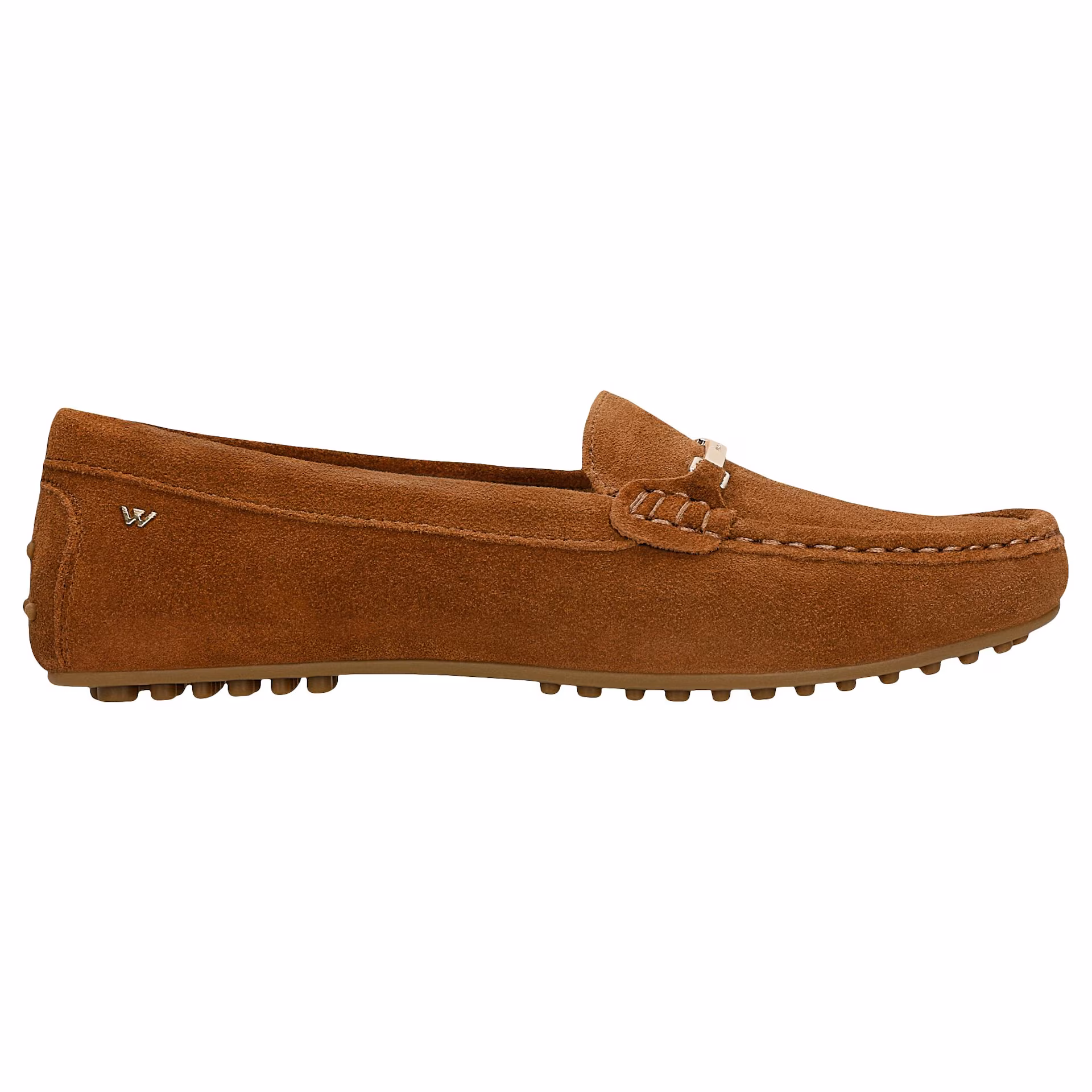 Brązowe mokasyny damskie typu car shoes