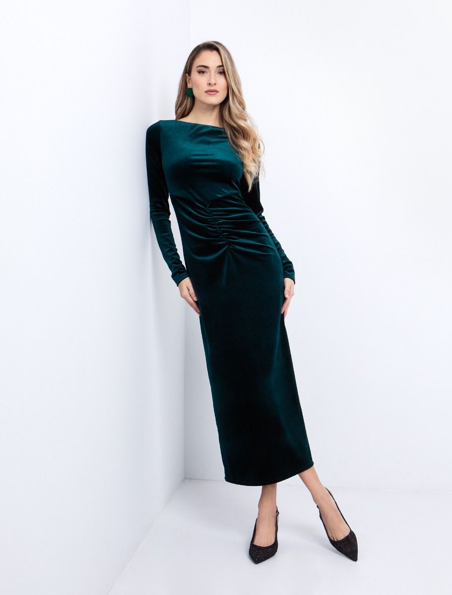 Xmas: Velvet φόρεμα με ανοιχτή πλάτη