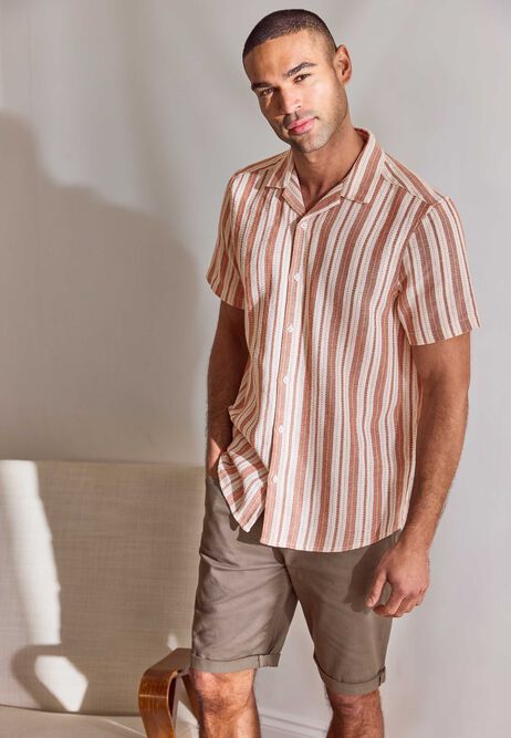 Mens Brown Cotton Rich Denim Shorts