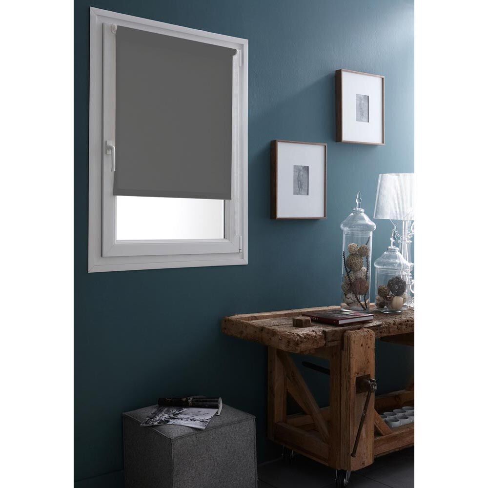 Store enrouleur Occultant uni Gris anthracite à visser ou clipser 50x90 cm