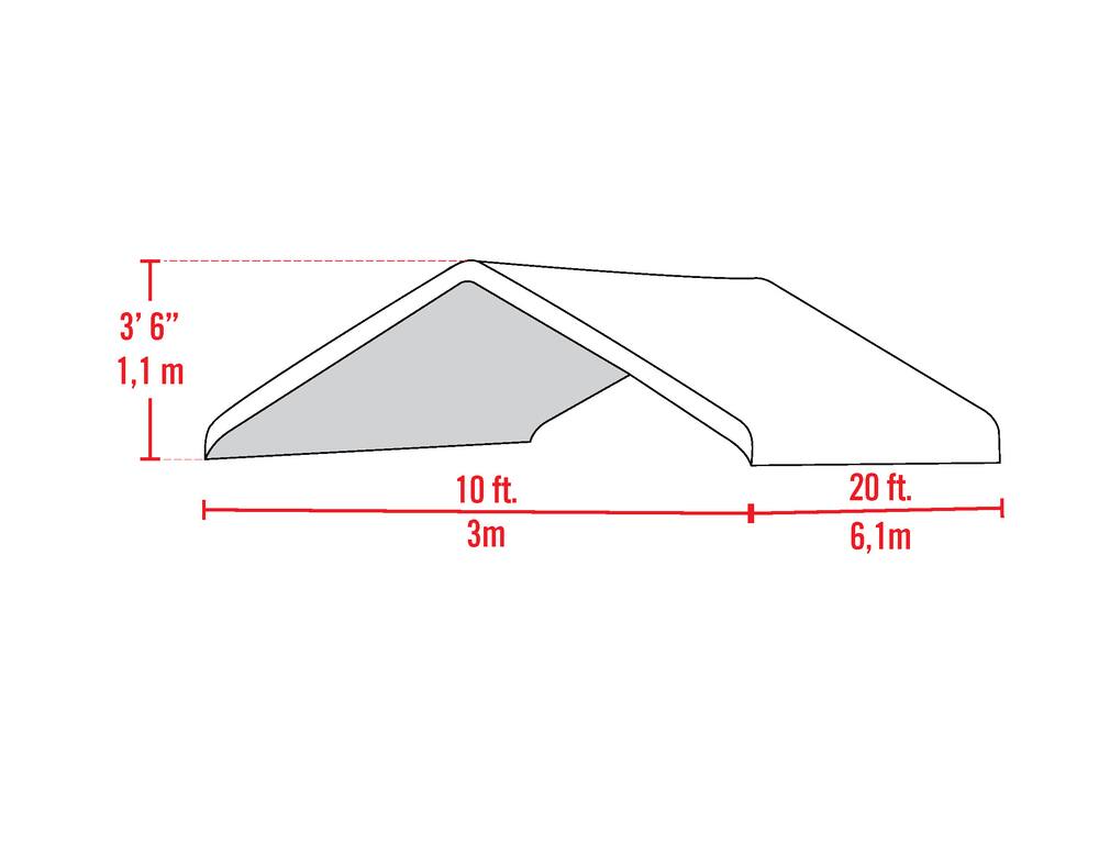 Replacement Cover Only - ShelterLogic Max AP™ Water Resistant Canopy Replacement Cover with UV Protection, 10 x 20-ft