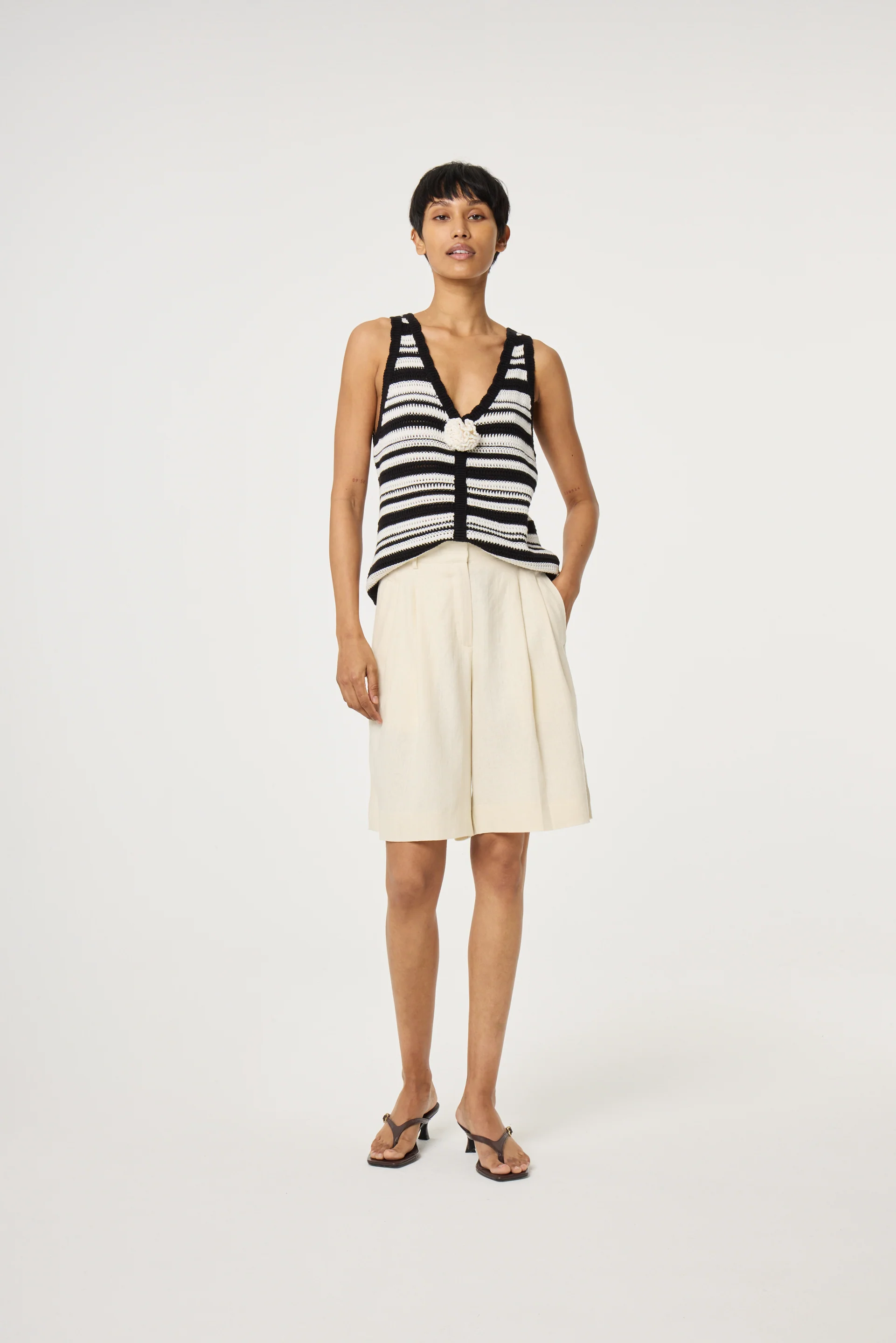 Paulina Top | Cosy White/Black
