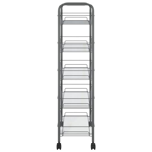 NNEVL 5-Tier Kitchen Trolley Grey 46x26x105 cm Iron