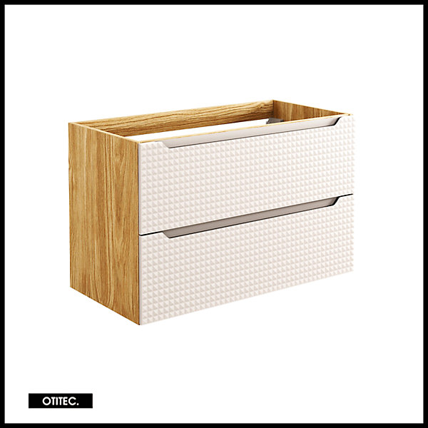 Meuble sous vasque de 90 cm - avec plan - 2 tiroirs - SETTA