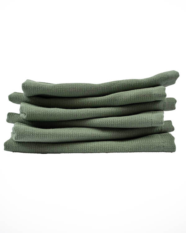 Terra Bath Washcloth Bundle 6 Pack -  Hedge Green