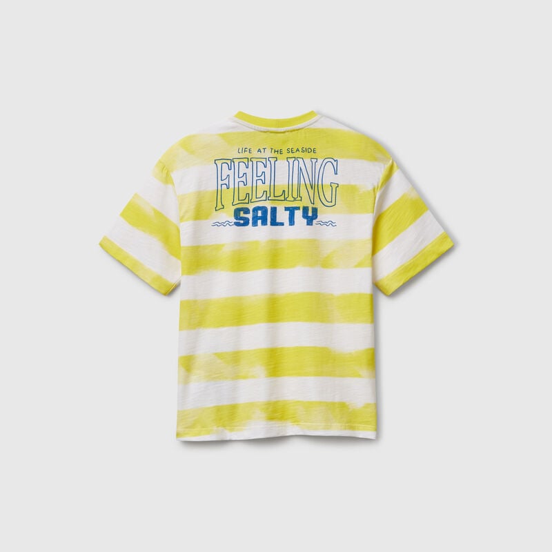 Striped t-shirt with print on front and back