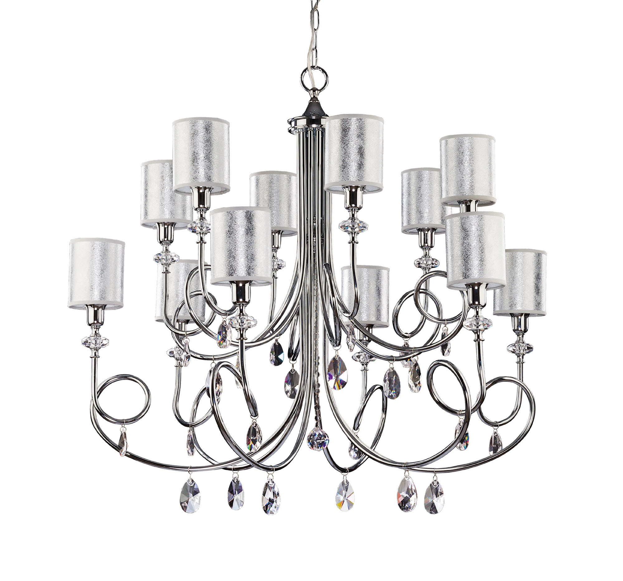 Żyrandol DELFINA chromowany 12xE14x15W wym:175x95x95cm IP20 Jupiter