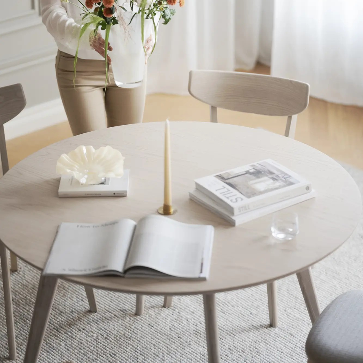 Rowico Home Yumi Ronde Houten Eettafel Ø 115 - Whitewash