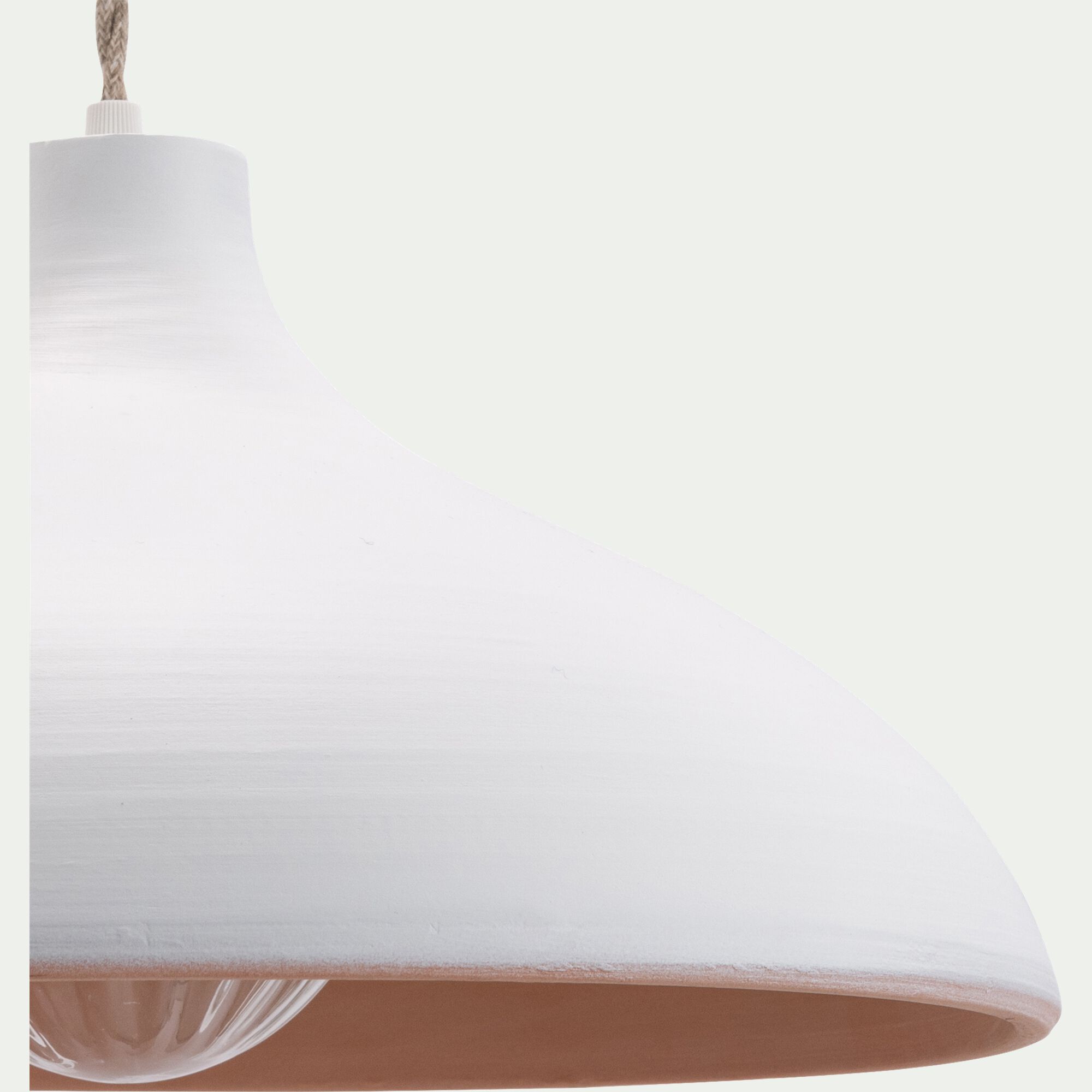 NEFTA - Suspension électrifiée en terre cuite D35cm - blanc