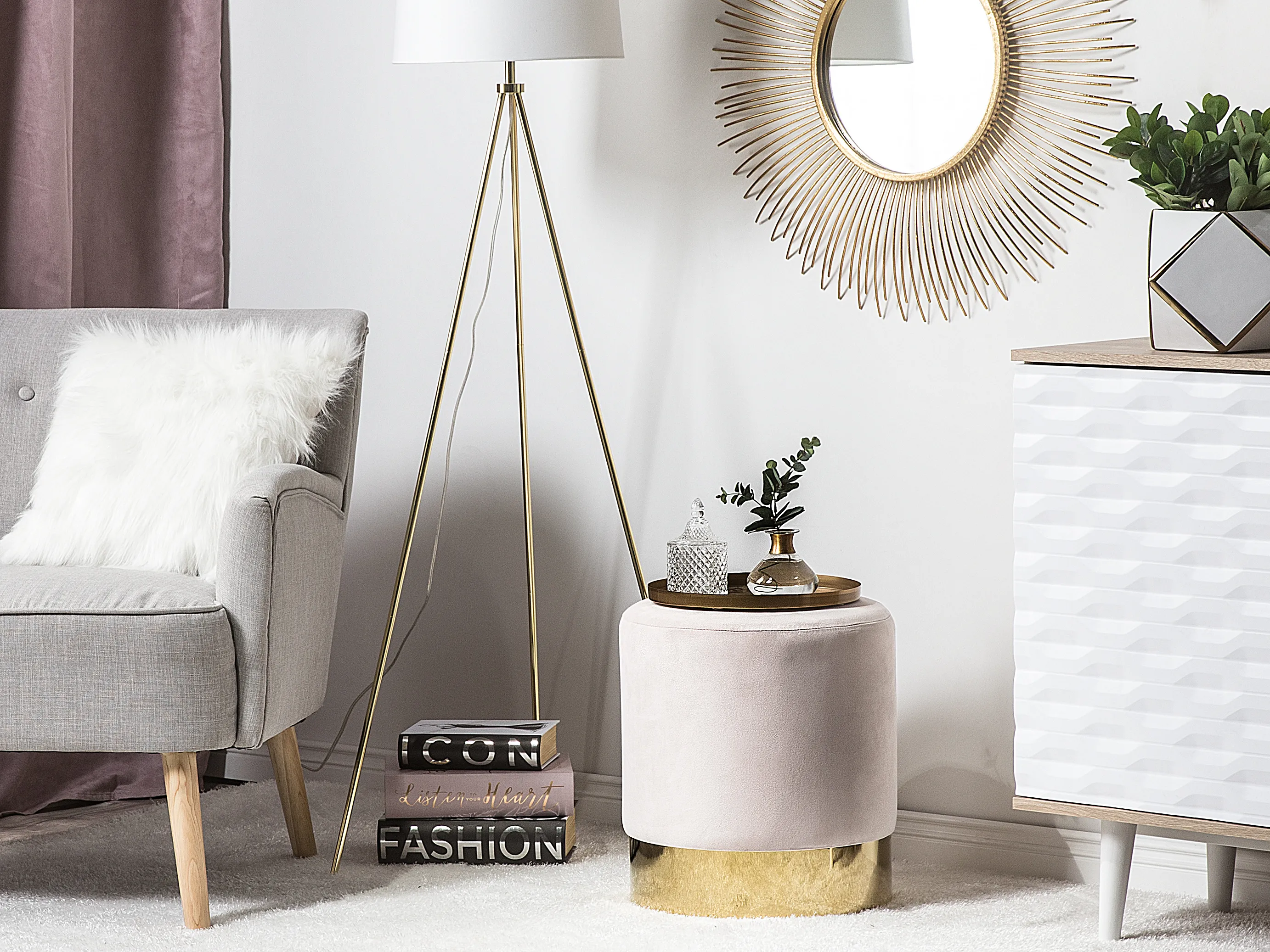 Pouffe SOPHIA Velvet Pink
