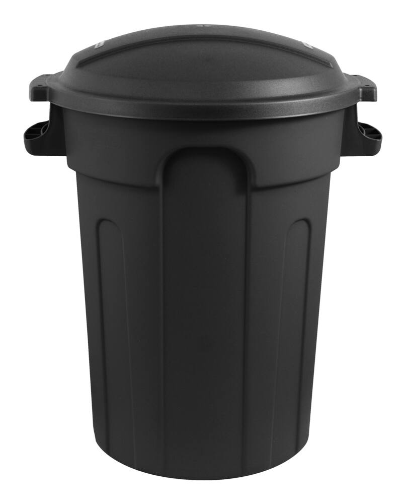 Gracious Living Plastic Circular Garbage Can, Black, 80-L