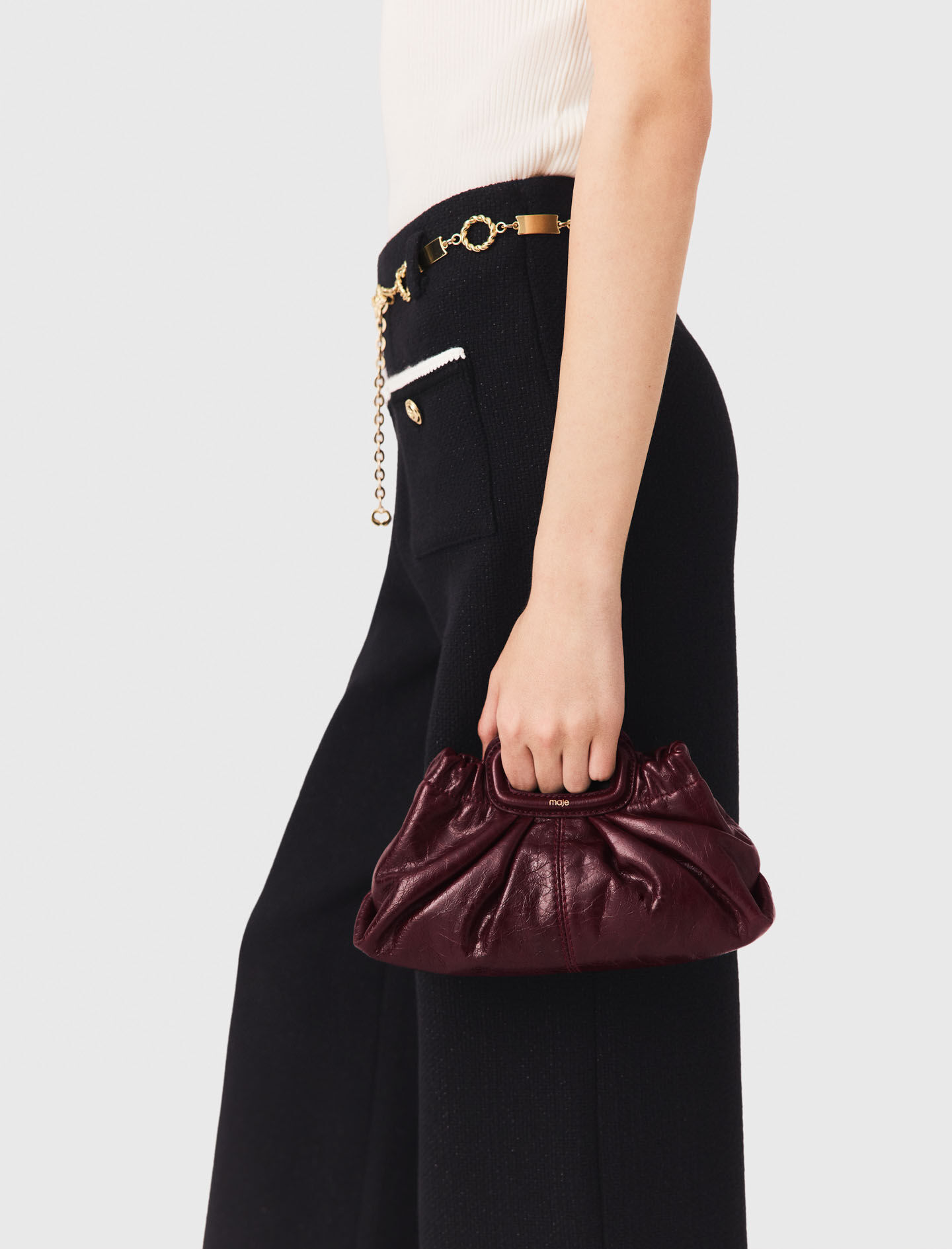 Milpli mini Clutch en cuir craquelé