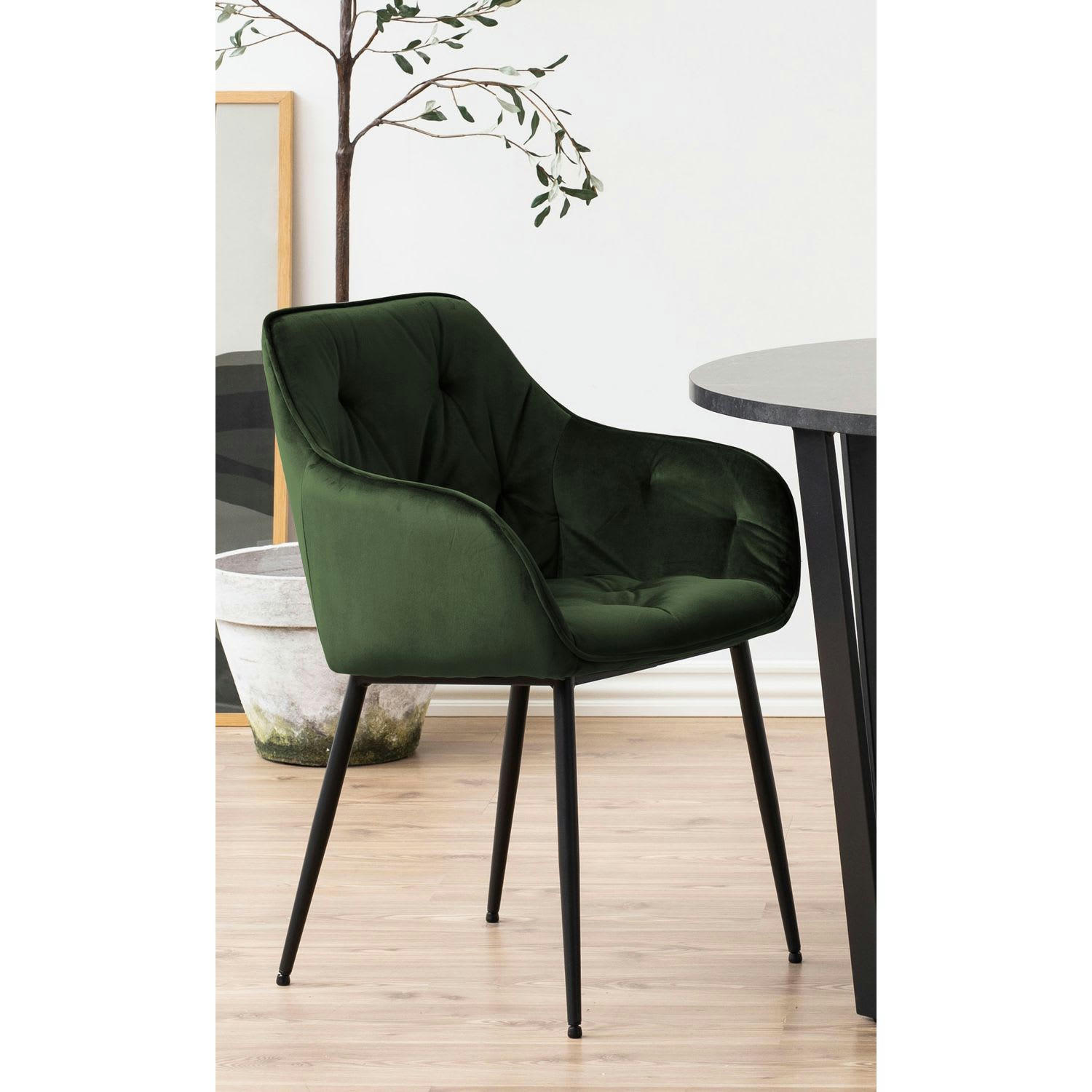 FLORIE - Lot de 2 chaises de salle à manger avec accoudoirs effet