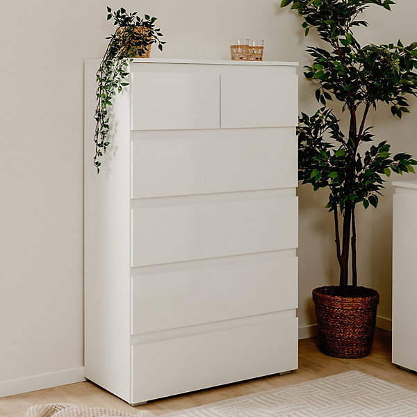 Chiffonnier 6 Tiroirs L80 x H131cm - PRETORIA