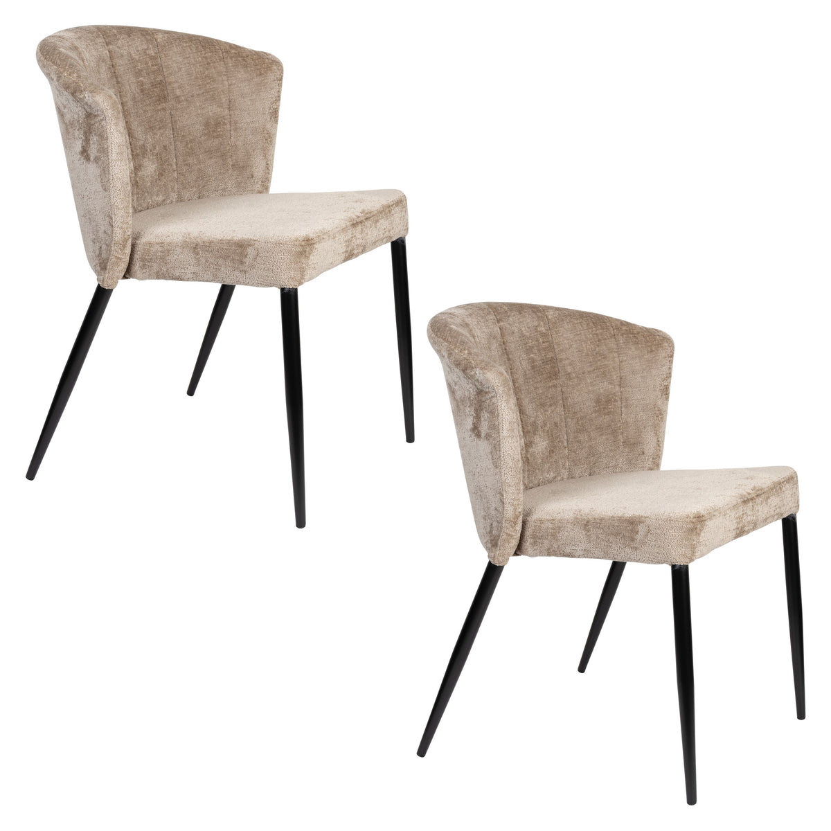 Dutchbone Georgia Eetkamerstoelen Taupe - Set van 2