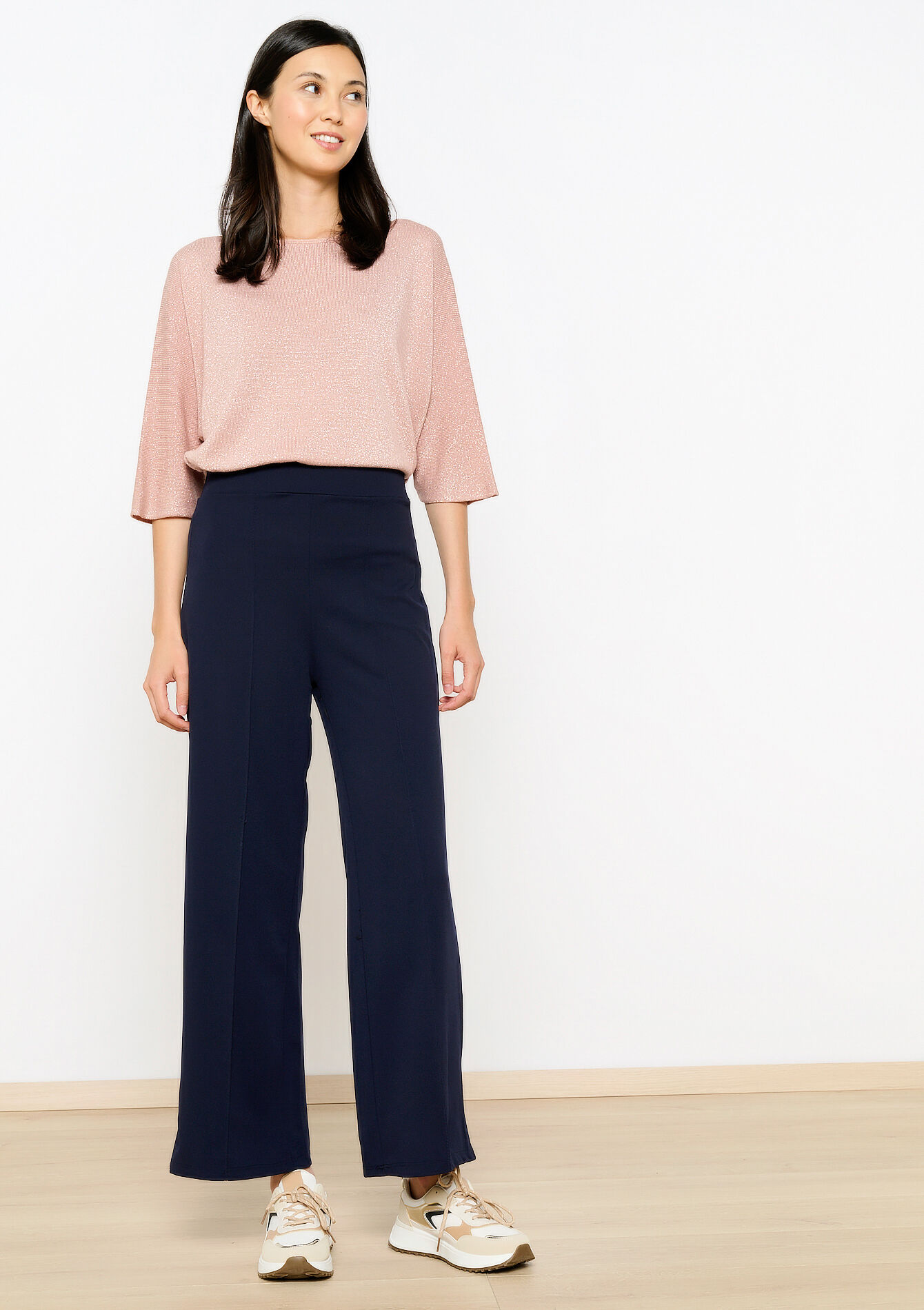 Soepele broek met hoge taille