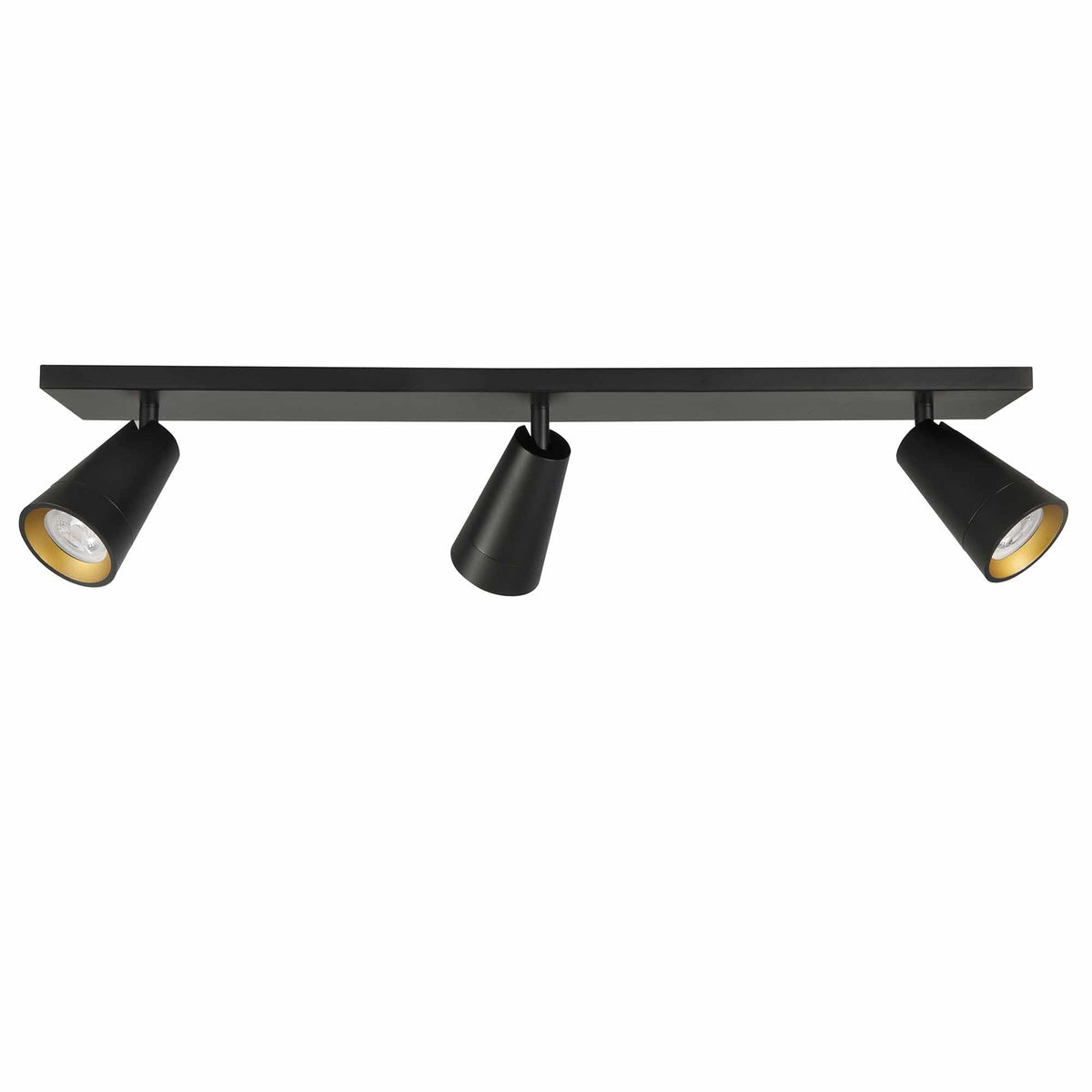Highlight spot Petunia - 3 lichts - 65 x 13  cm - zwart - goud