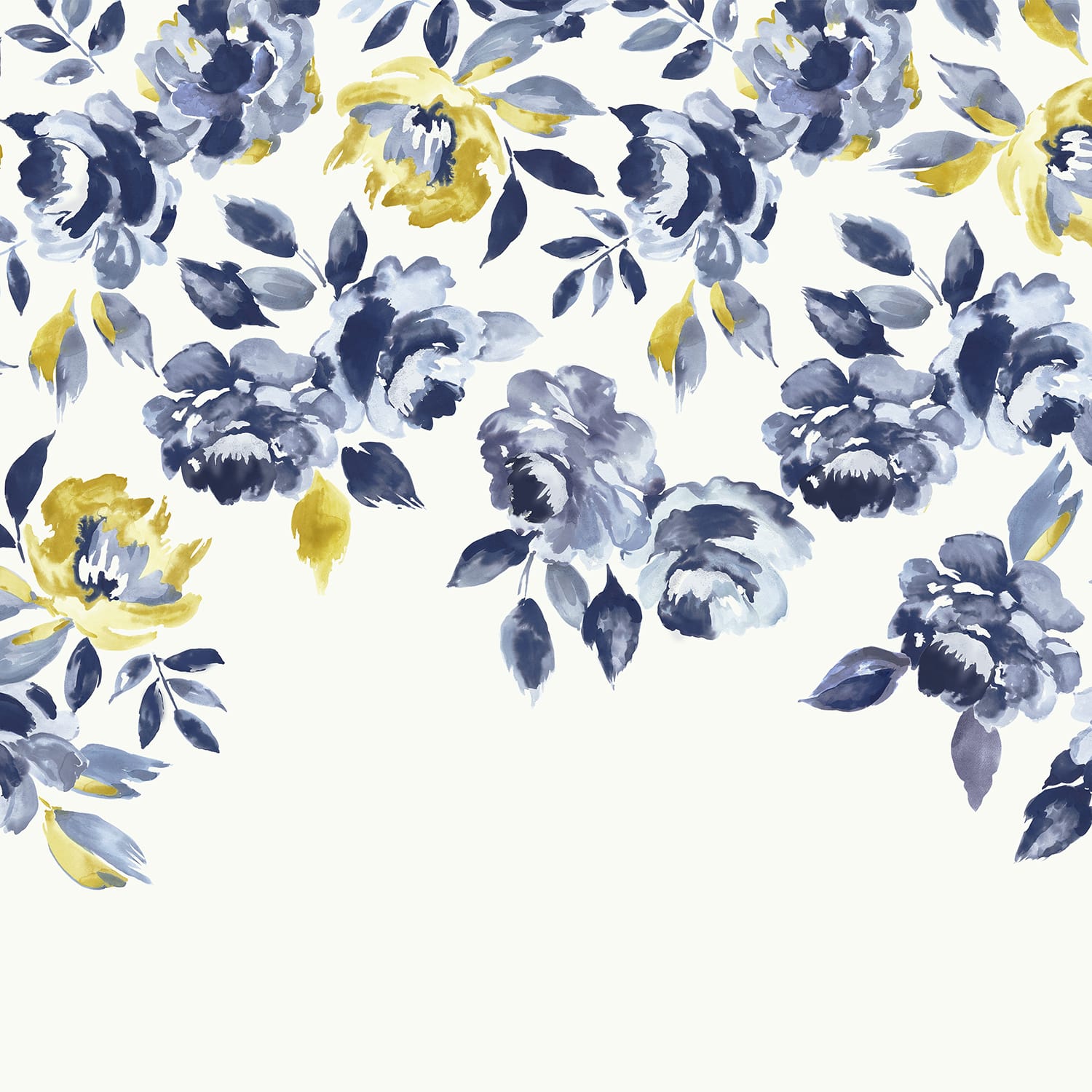Joules Fotobehang - Ocean Bloom - Blauw/Wit - 280x300cm