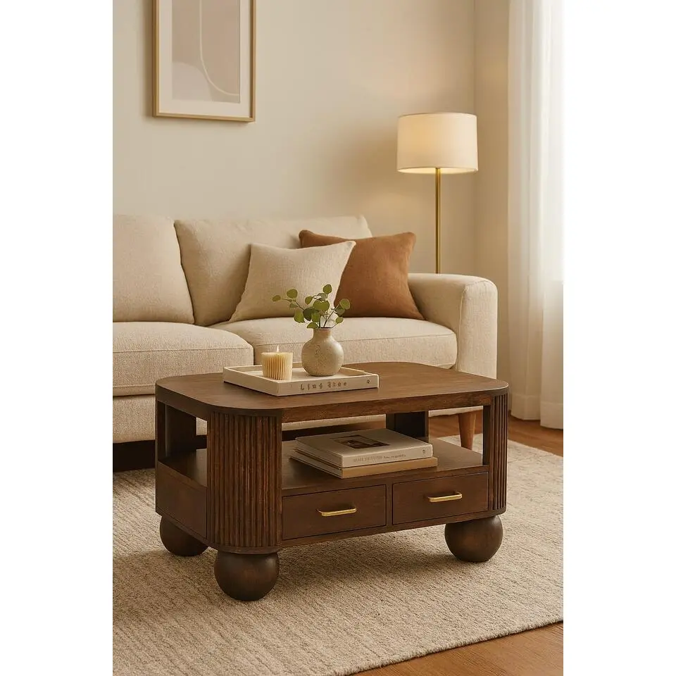 Artisan Furniture Massief hout Sphere salontafel met poten