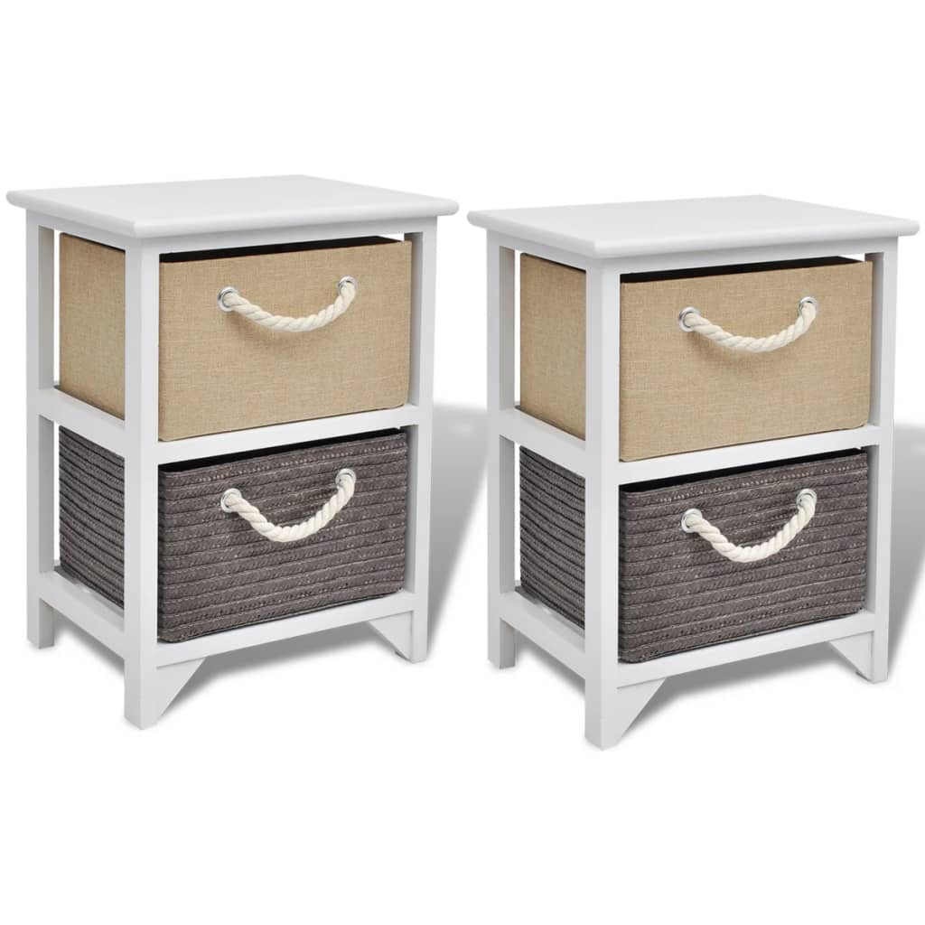 2x Szafka Nocna Stolik Komoda Brązowa z Szufladą Do Sypialni 35x27x48 cm