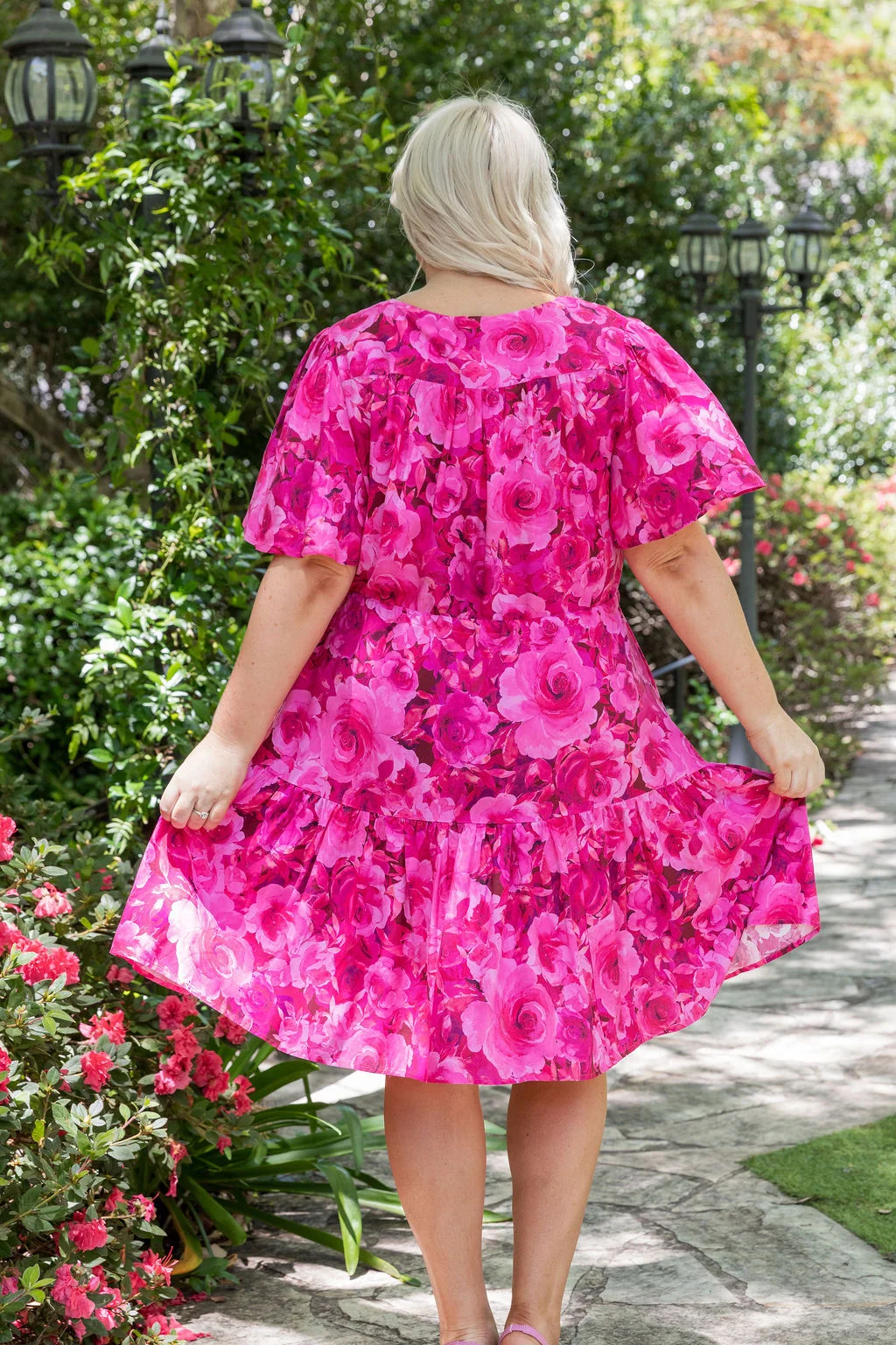 Esmae Dress in Pink Roses