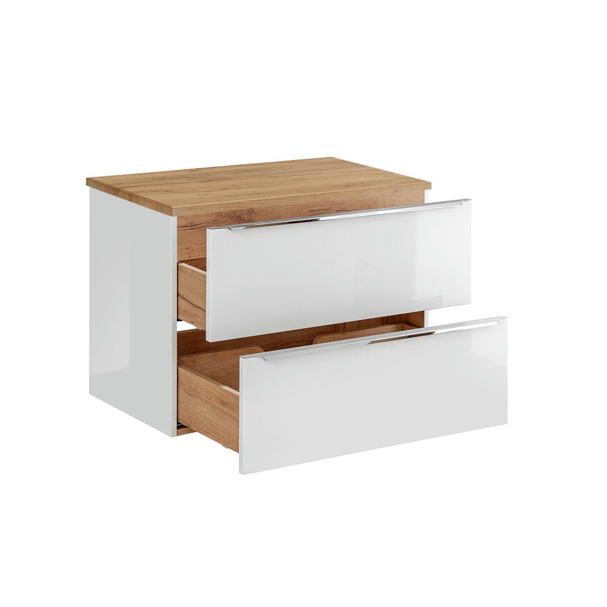 - Meuble sous-vasque 80cm plan de toilette blanc et naturel