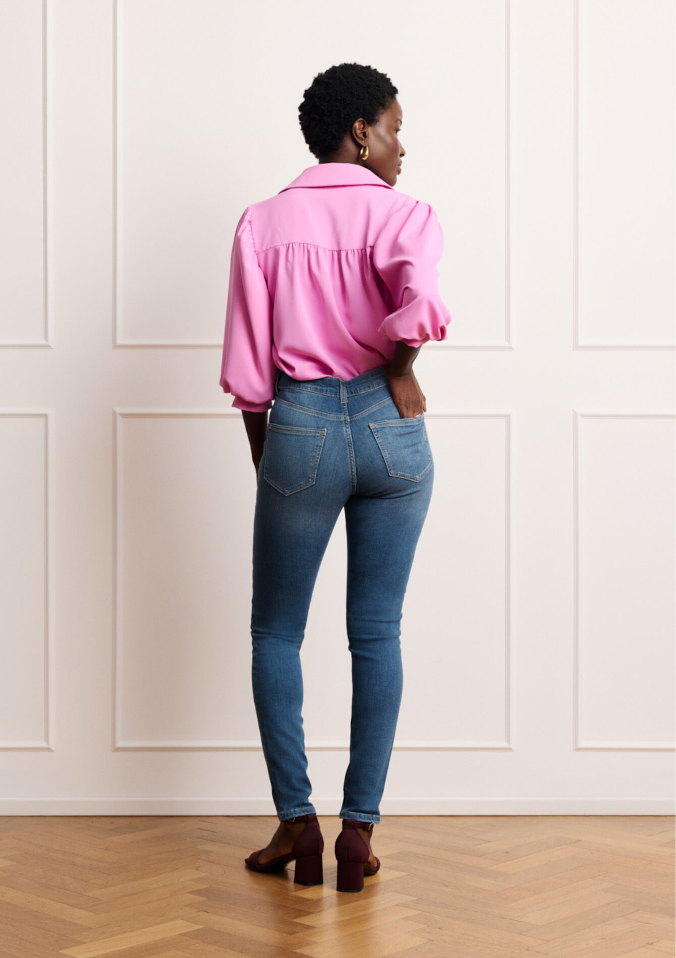 Skinny jeans met hoge taille