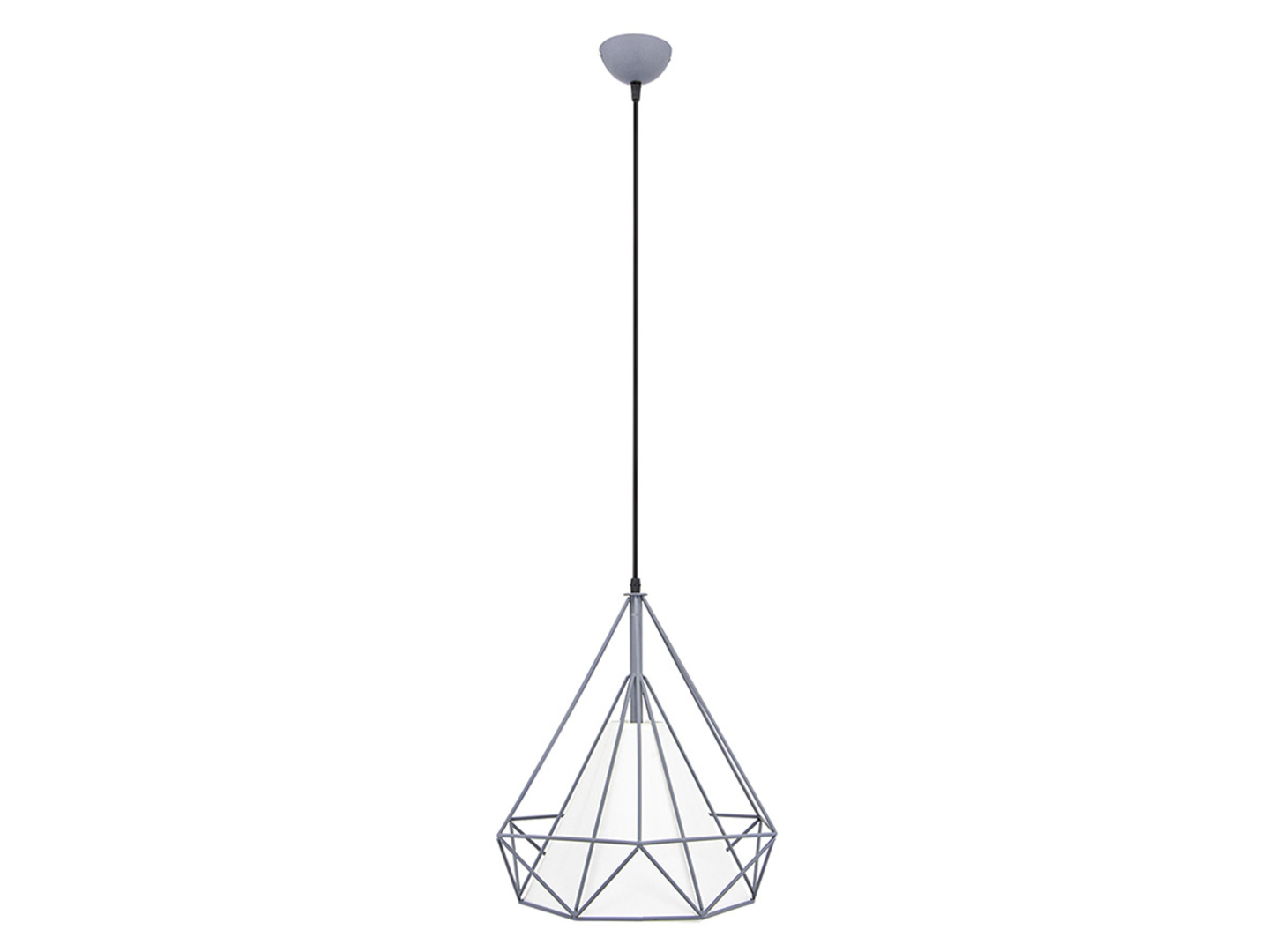 Lampa wisząca Piramida tkaninowa biało-szara