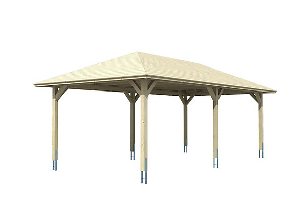 Carport SKAN HOLZ Taunus 439x786cm, bois lamellé-collé, non traité