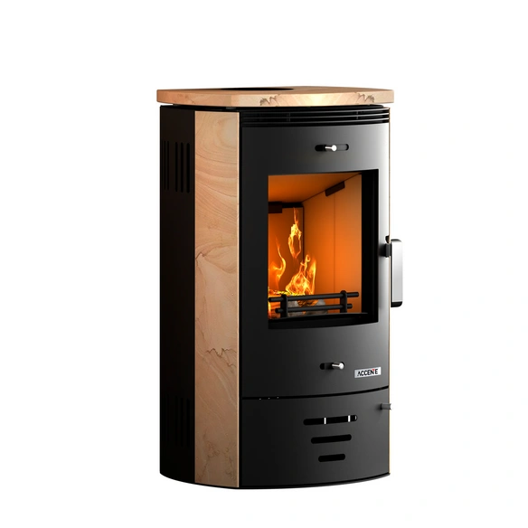 Kaminofen »NADOR 4.0«, BxH: 55 x 93,5 cm, 7 kW, Stahl / Sandstein