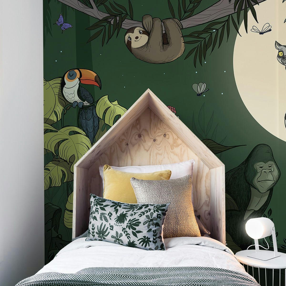 - Papier peint panoramique enfant jungle couleurs 170 x 250 cm