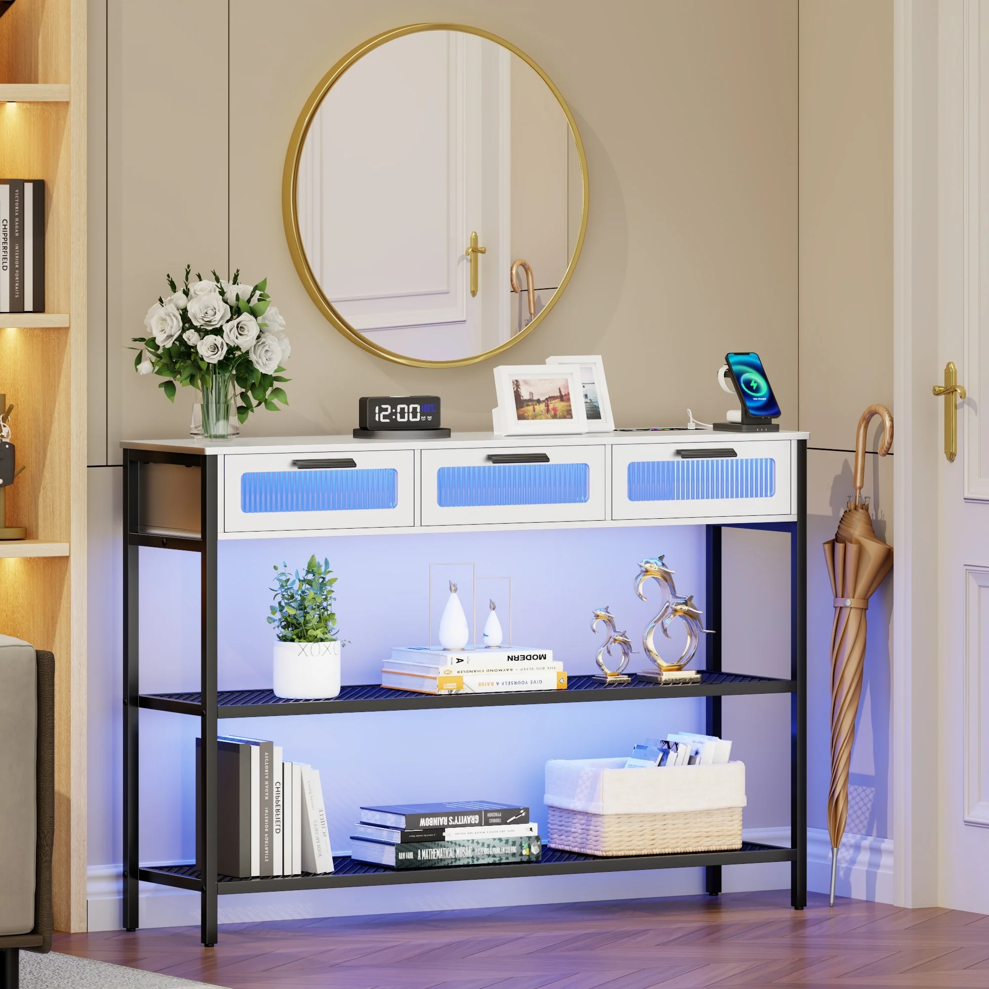 45.27 Console Table with light and Charging Station