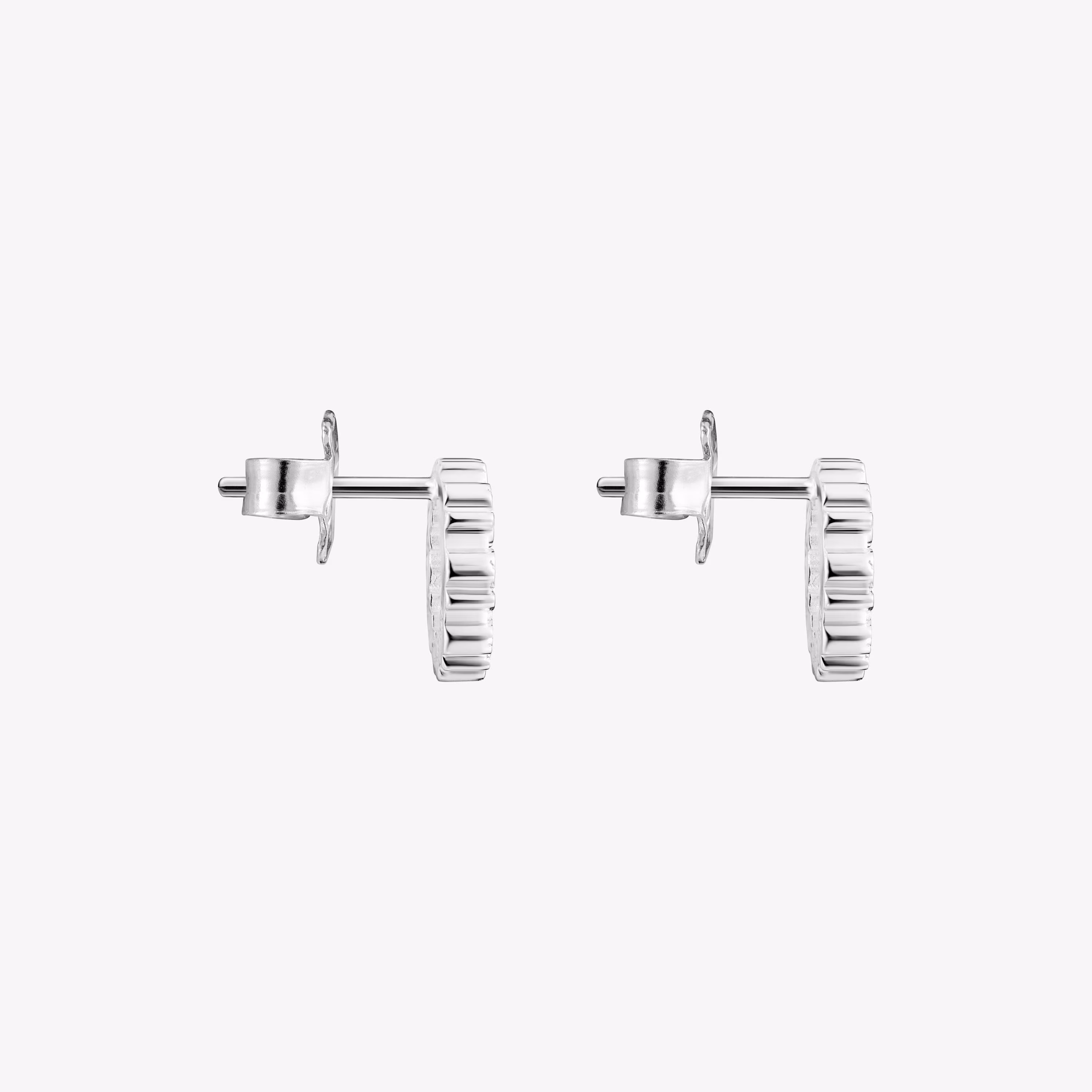 Pendientes pequeños disco de plata Straight