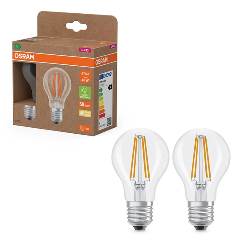 GLOBUSPÆRE LEDVANCE LED KLASSISK E27 2,2W KLAR