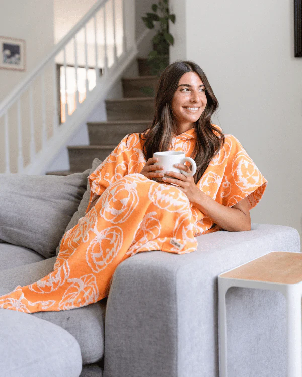 Pumpkin Hooded Poncho