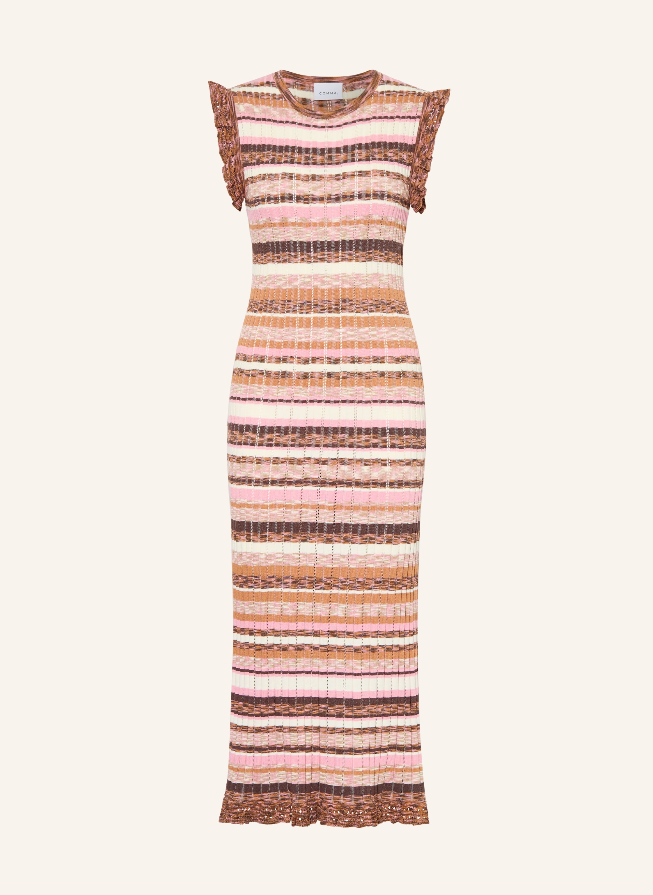 COMMA Strickkleid mit Rüschen