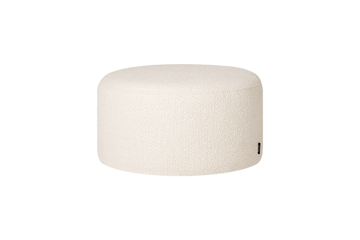 noo.ma Folk Pouf Low - Cloud Beige Bouclé, 50x50x26 cm