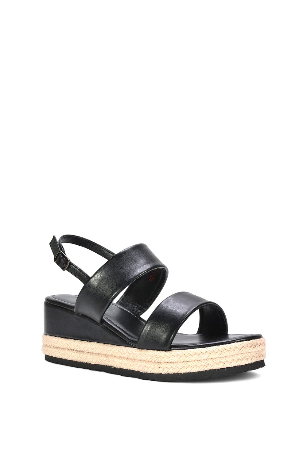 XY London Ally' Mid Heel Platform Wedge Espadrille Sandals With Slingback