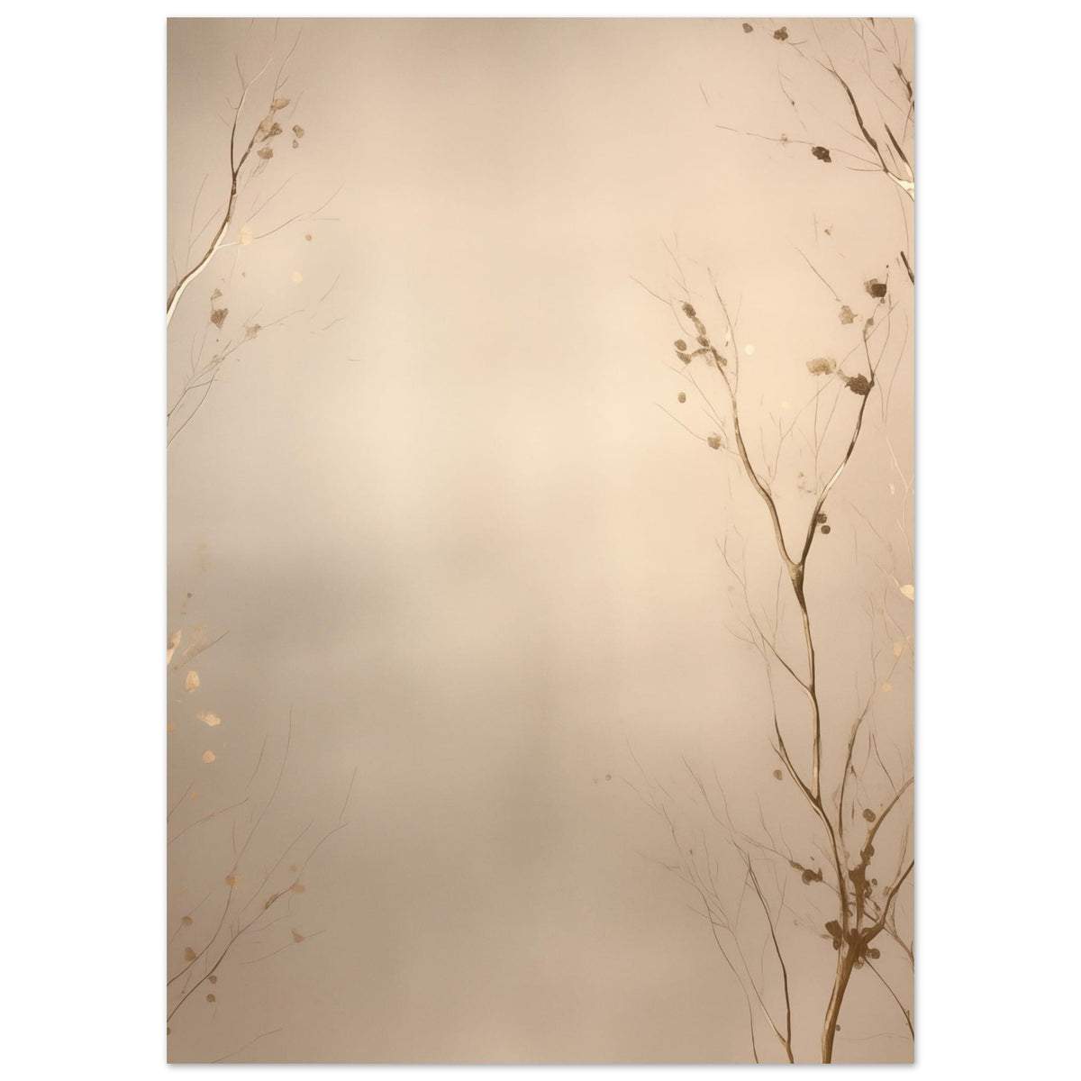 Artfulprints Poster Abstract - Golden leafs  - 50x70 cm - Goud