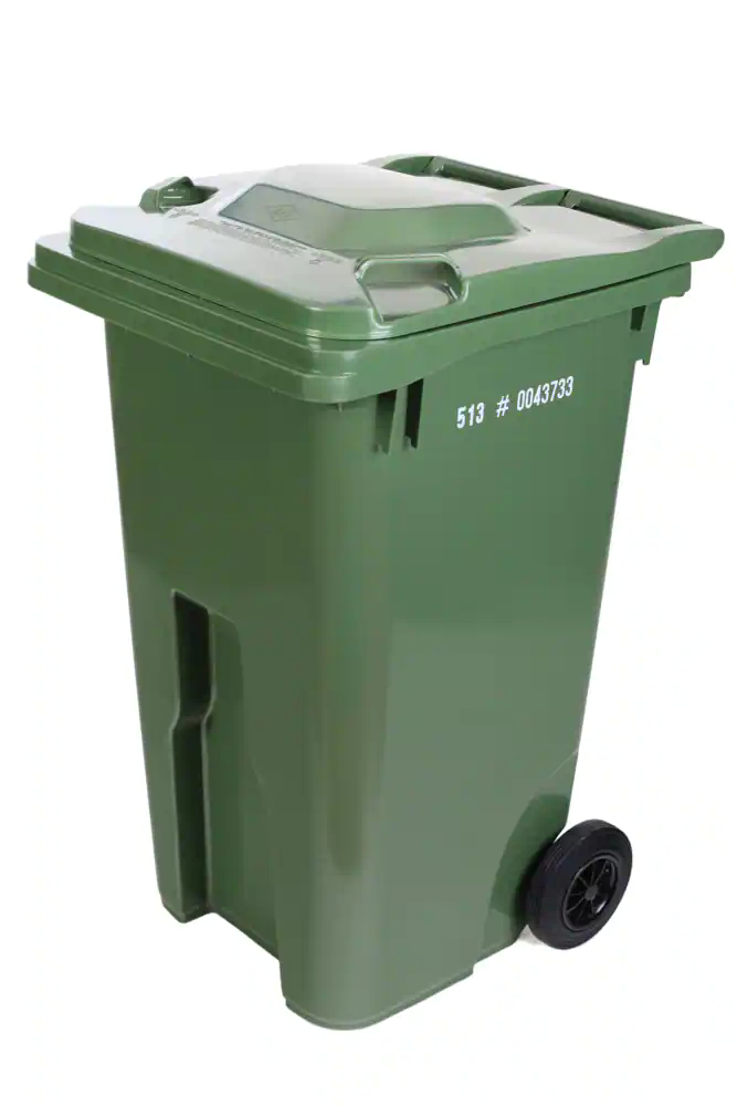 240-L Plastic Rectangular 8-in Wheeled Compost Bin/Recycling Bin/Garbage Can, Assorted Colours
