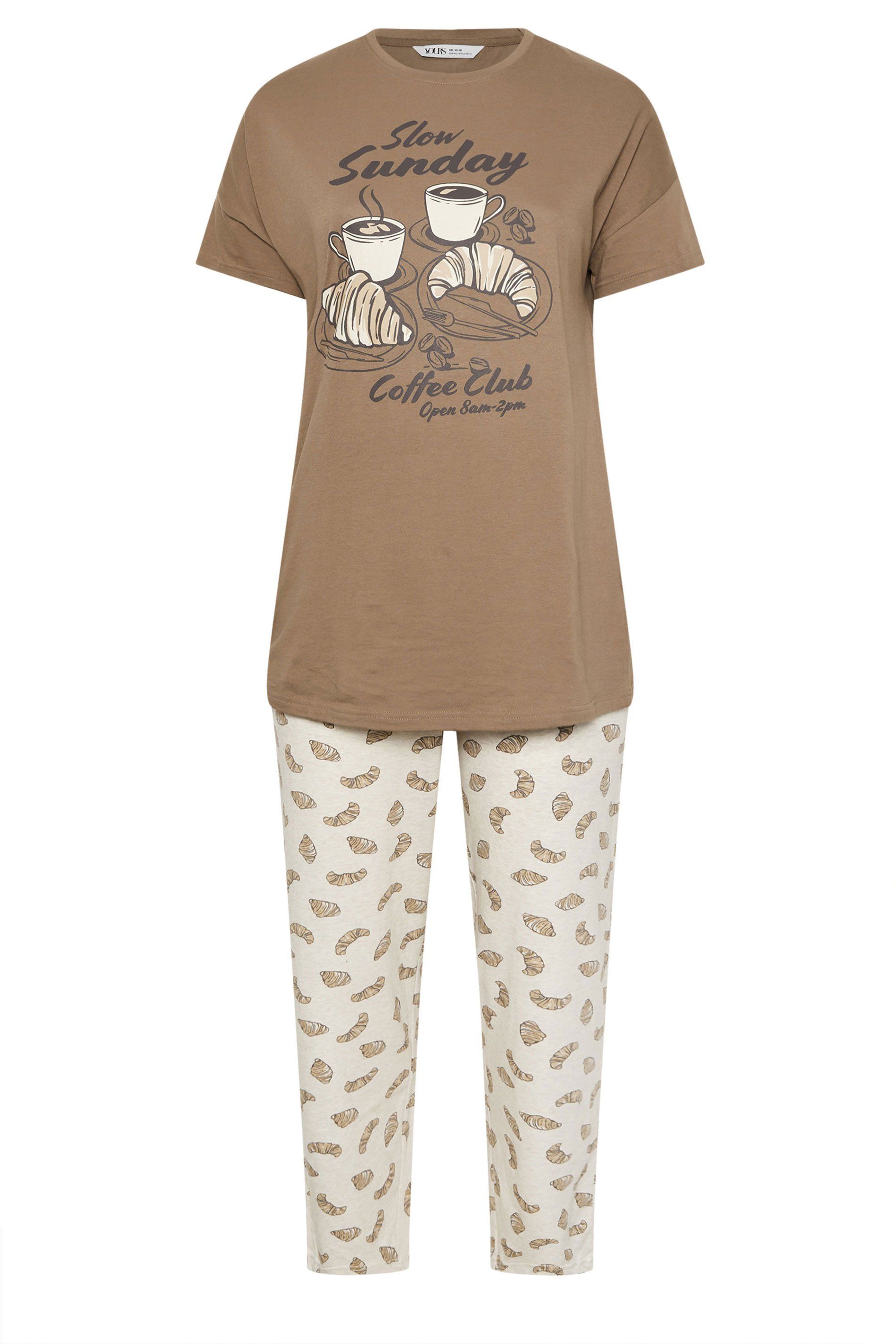 Yours Coffee Club' Wide Leg Pyjama Set