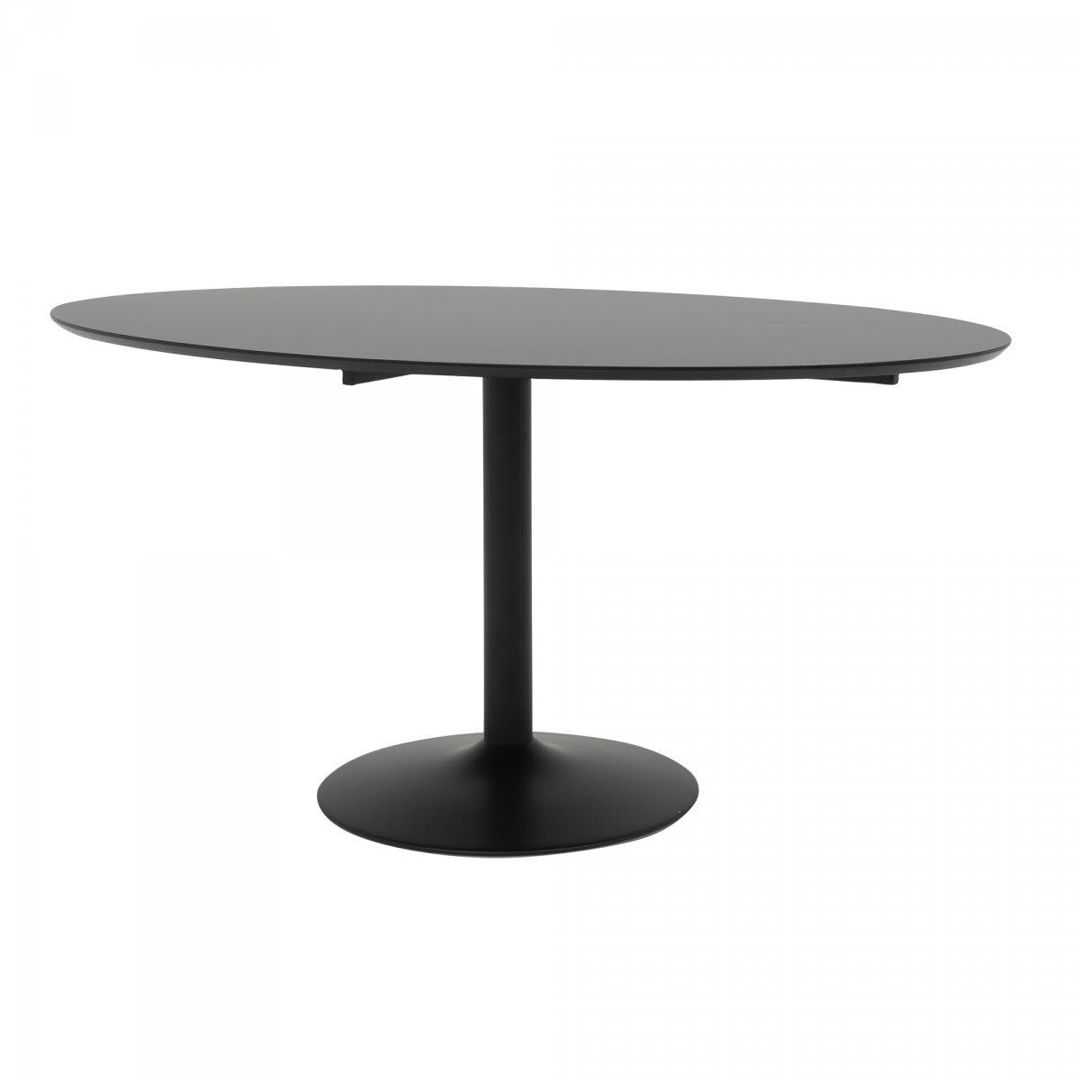 TACA - Table à manger ovale 160x110cm en bois noir