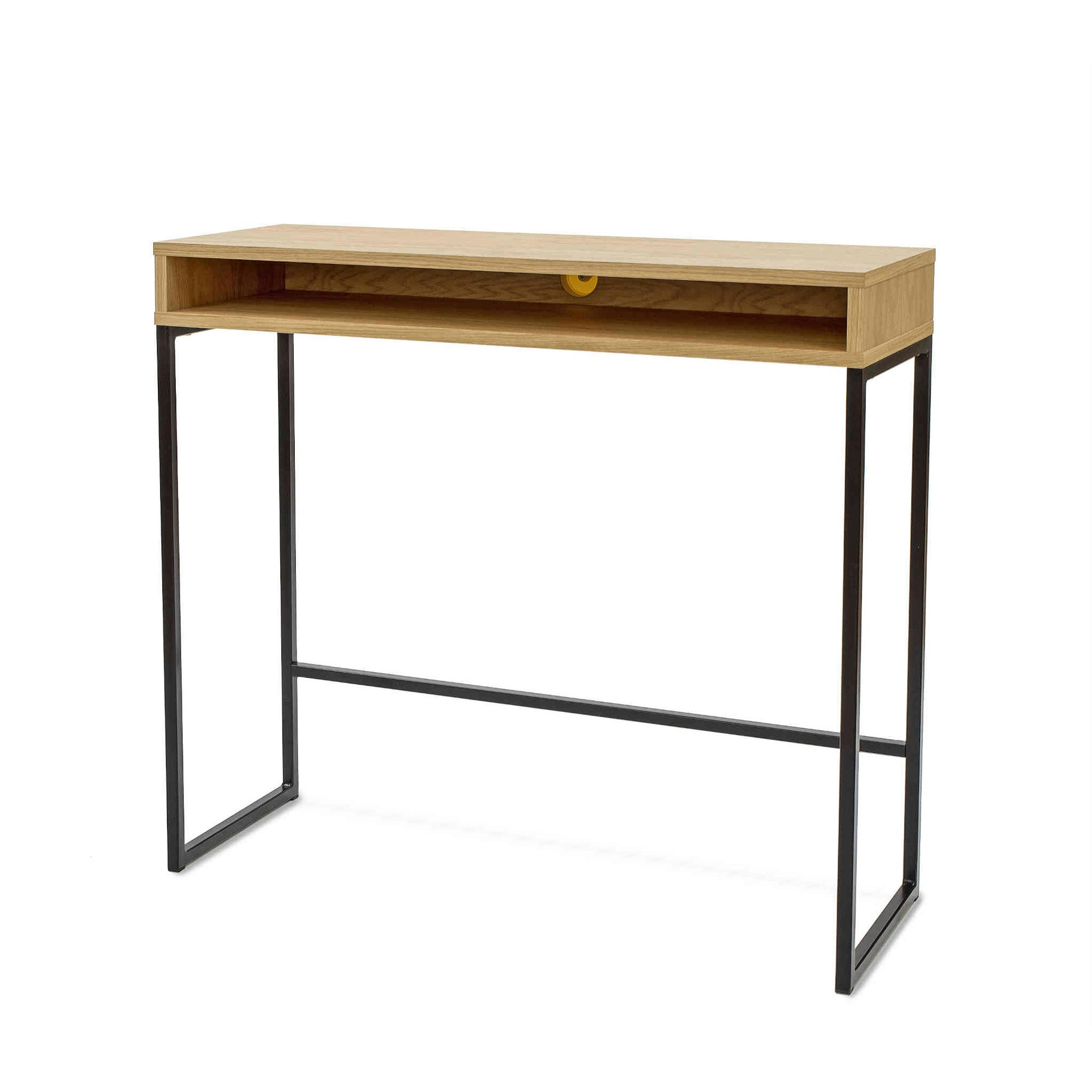 - Bureau 1 niche en bois imitation chêne
